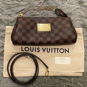 Authentic Louis Vuitton Damier Ebene Eva Clutch